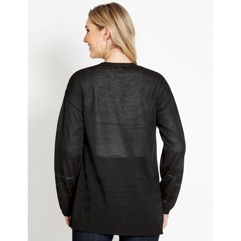 Women's Rockmans Long Sleeve Stud Pointelle Cardigan Buy Women's Tops