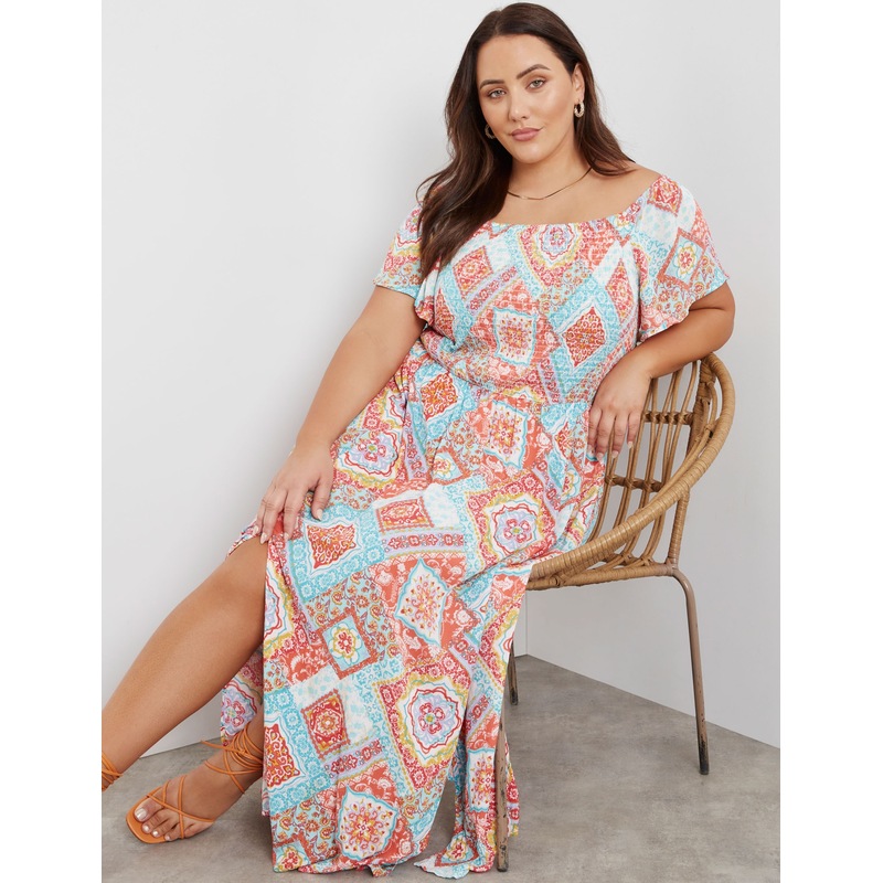 Buy Womens Beme Short Flutter Sleeve Woven 7/8 Length Dress - Plus Size ...