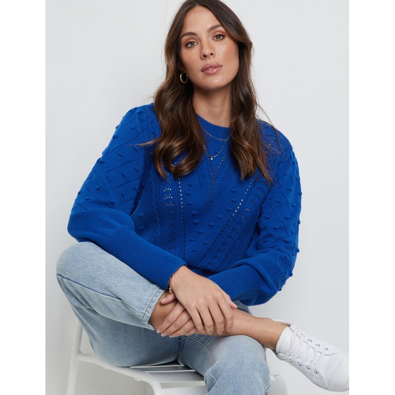 Buy KATIES Womens Jumpers & Cardigans Saphire Blue Long Sleeve