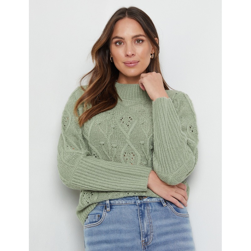 Buy KATIES Womens Jumper Long Sleeve Texture Cable Jumper MyDeal