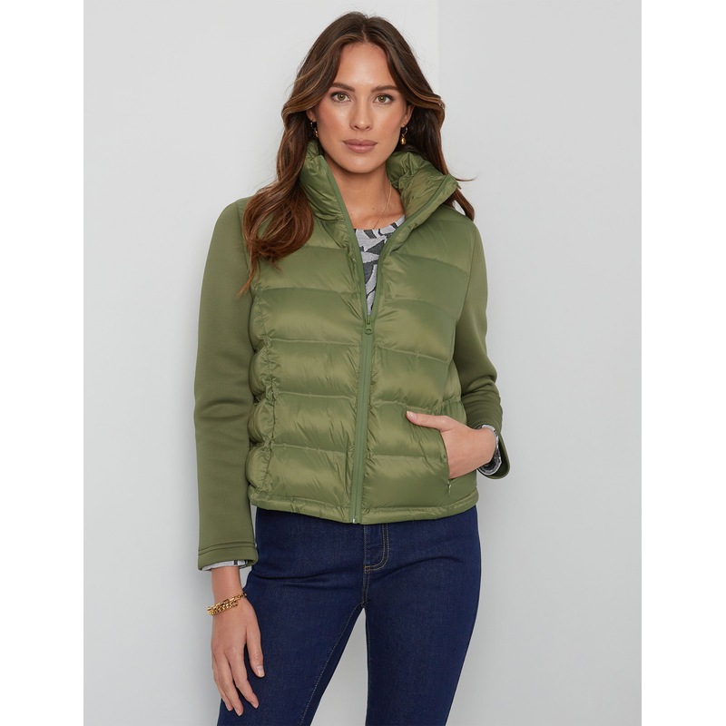 Buy KATIES Womens Short Jacket Green Winter Coat Puffer Casual