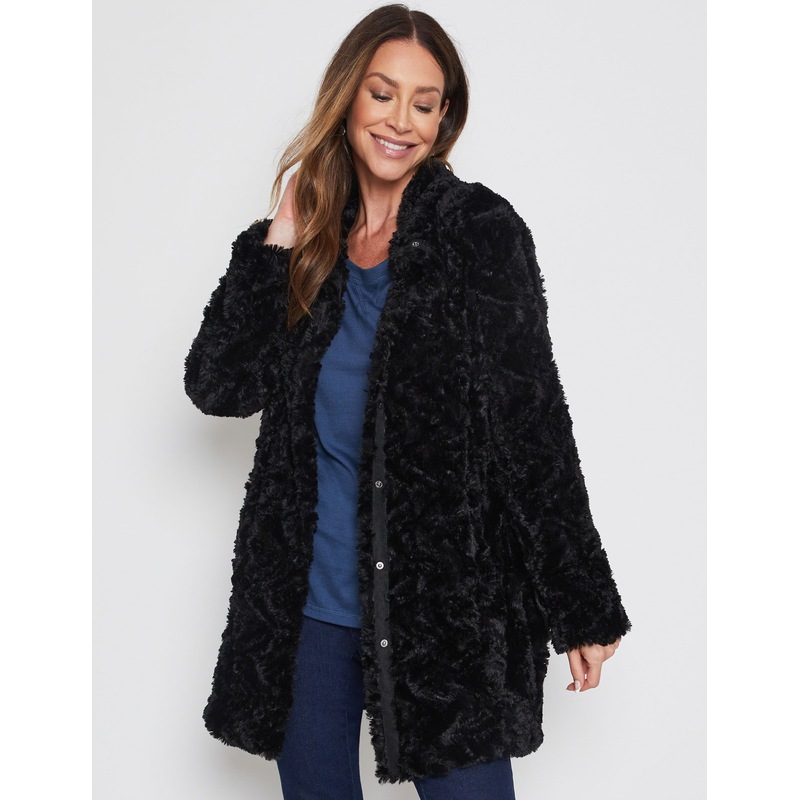 Buy MILLERS Womens Jacket Long Sleeve Faux Fur Jacket MyDeal