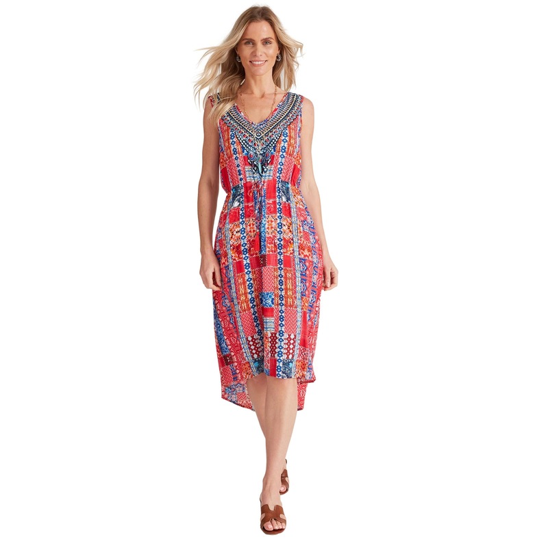 Buy MILLERS Womens Dress Placement Printed Dipped Hem Dress With