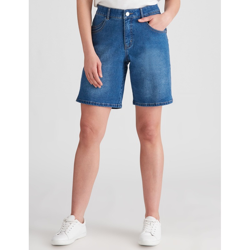 Buy ROCKMANS Womens Shorts Mid Thigh Double Pocket Basic Shorts