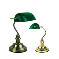 Banker's Table Lamp Brass (Switched)