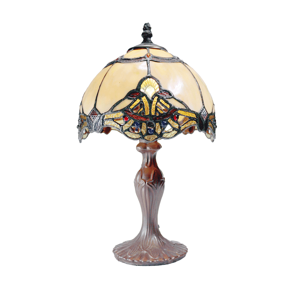 Benita Small Tiffany Table Lamp Beige