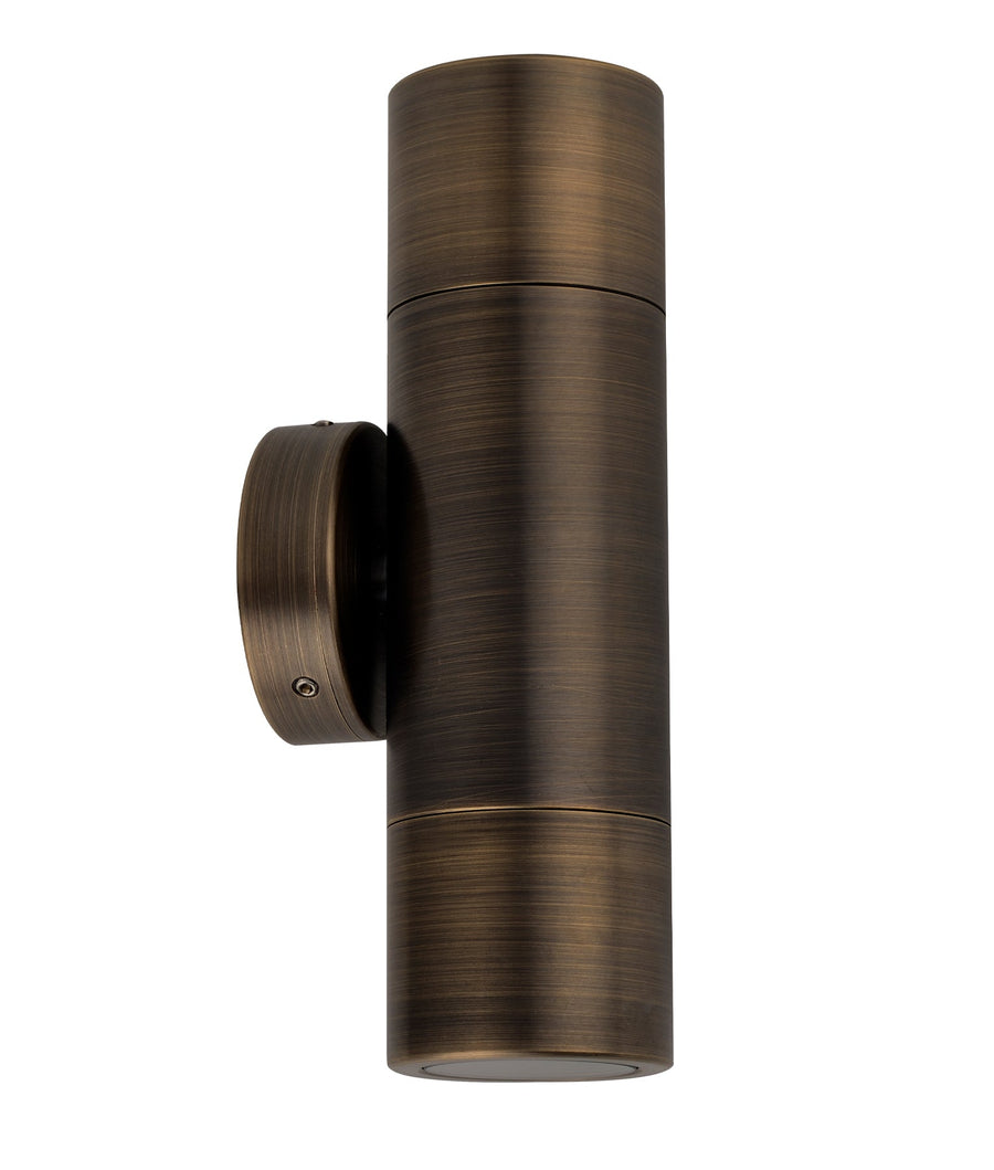 Buy GU10 Exterior Wall Pillar Up/Down Spot Light (Rustic Brass) IP65 ...