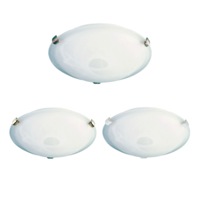 Remo 30cm Clips Alabaster Oyster Ceiling Light