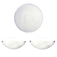 Remo 40cm Clips Alabaster Oyster Ceiling Light