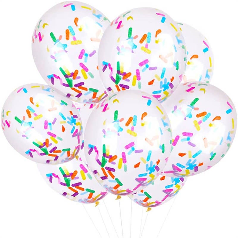 Catzon 12 inch Party Balloon Birthday Balloons Sprinkles Confetti Balloon Pack - Ice Cream Sprinkle Balloons