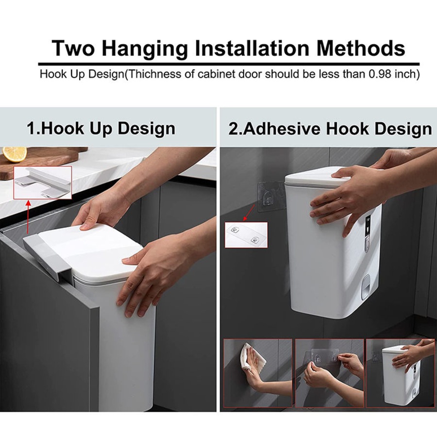 Catzon 10L Compost Bin with Inner Barrel for Counter Top or Under Sink -White