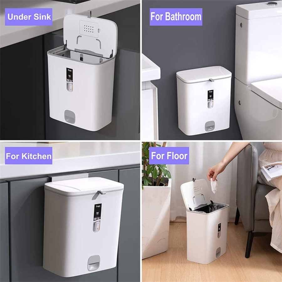 Catzon 10L Compost Bin with Inner Barrel for Counter Top or Under Sink -White