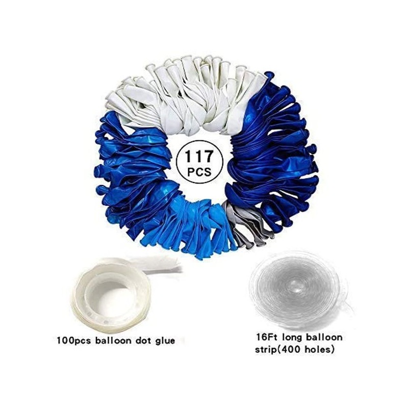 100pcs Red White Blue Balloon Garland Kit for Boys Men Royal Navy Blue Party Decorations Arch Balloons Set with 16ft Balloon Stripe Tape Chain for