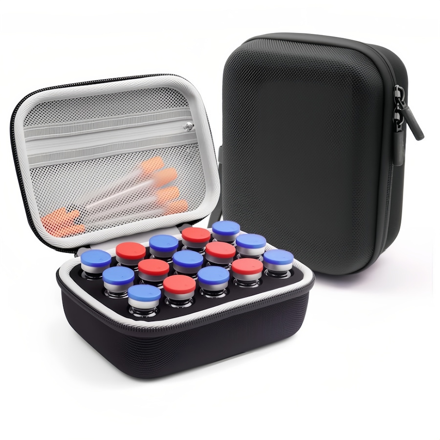 Catzon 15 Slots Insulin Vial Protector Case Insulin Organizer Bag for Diabetics 10ml Vials