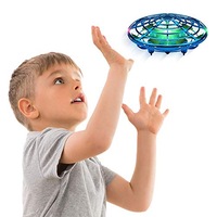 Catzon 1Pack Flying Toy Drones Hand Operated Mini Drone Helicopter Toys for Boys and Girls Blue