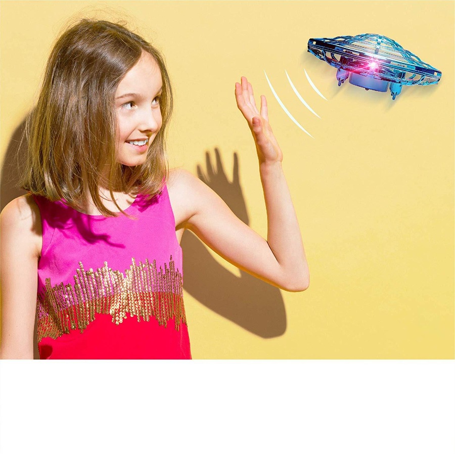 Catzon 1Pack Flying Toy Drones Hand Operated Mini Drone Helicopter Toys for Boys and Girls Blue