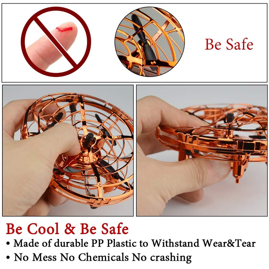 Catzon 1Pack Flying Toy Drones Hand Operated Mini Drone Helicopter Toys for Boys and Girls Blue