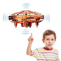 Catzon 1Pack Flying Toy Drones Hand Operated Mini Drone Helicopter Toys for Boys and Girls Gold