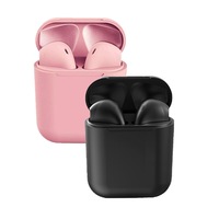 Catzon 2 Packs Wireless Earbuds inPods 12 Touch Control Bluetooth 5.0 Earbuds Earphone with Storage Case-Pink&Black