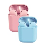 Catzon 2 Packs Wireless Earbuds inPods 12 Touch Control Bluetooth 5.0 Earbuds Earphone with Storage Case-Pink&Blue