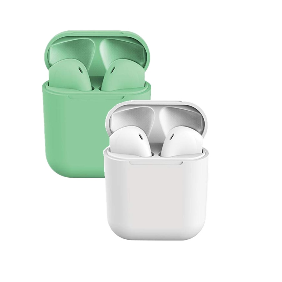 Catzon 2 Packs Wireless Earbuds inPods 12 Touch Control Bluetooth 5.0 Earbuds Earphone with Storage Case-Green&White