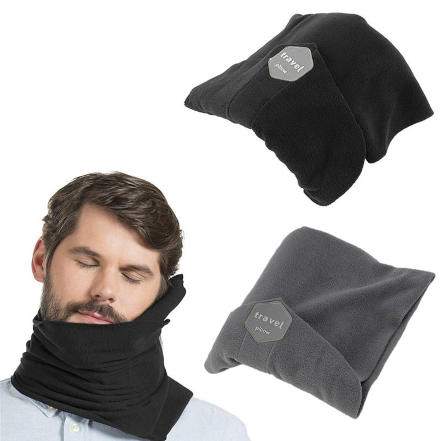 Catzon 2 Pcs Neck Support Pillows for Travel and Airplane Easy-to-Carry-Set A