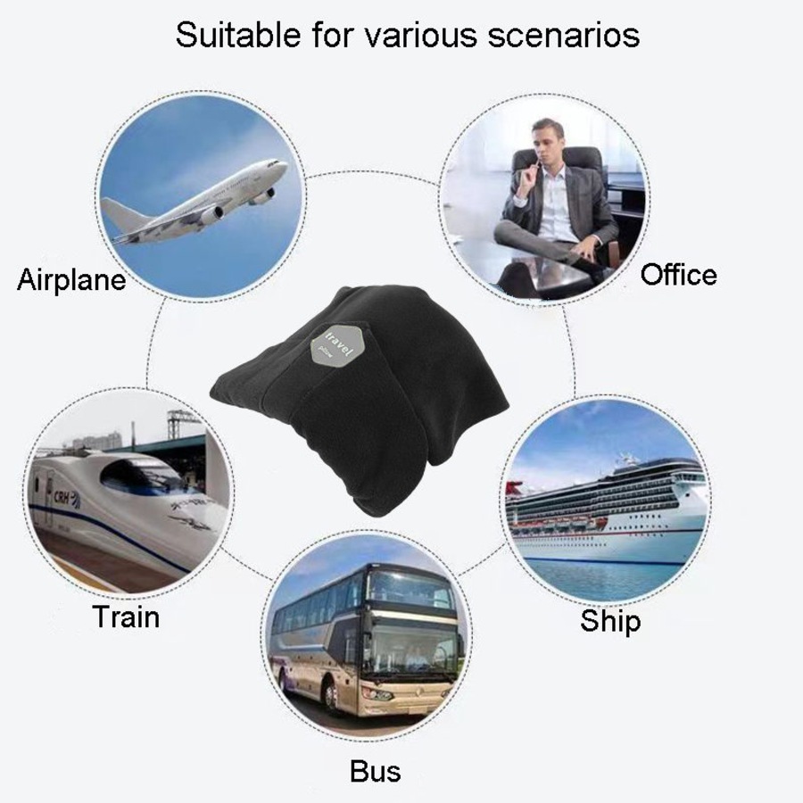 Catzon 2 Pcs Neck Support Pillows for Travel and Airplane Easy-to-Carry-Set A