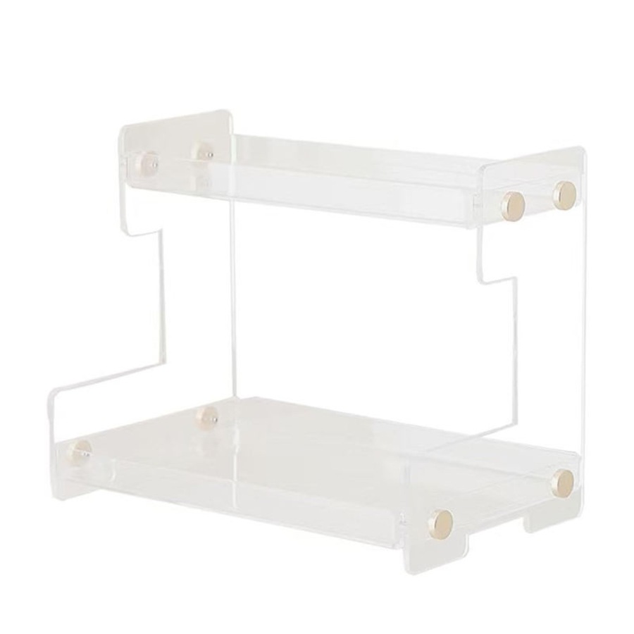 Catzon 2-Tier Countertop Organizer Shelf Acrylic for Bathroom Kitchen-Clear