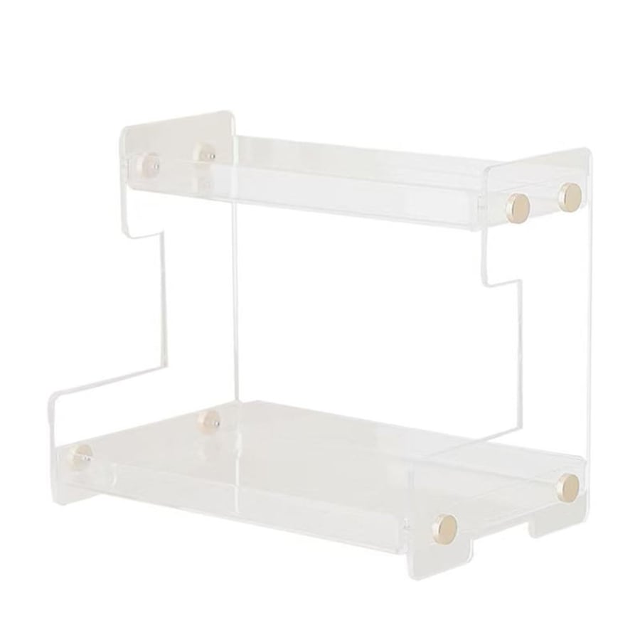 Catzon 2-Tier Countertop Organizer Shelf Acrylic for Bathroom Kitchen-Clear