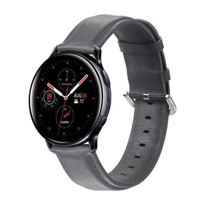 Catzon 22mm Slim Leather Watchbands for Amazfit GTR/Samsung Watch Active2-Grey