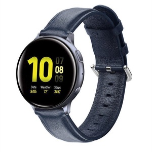 Catzon 22mm Slim Leather Watchbands for Amazfit GTR/Samsung Watch Active2-MidnightBlue