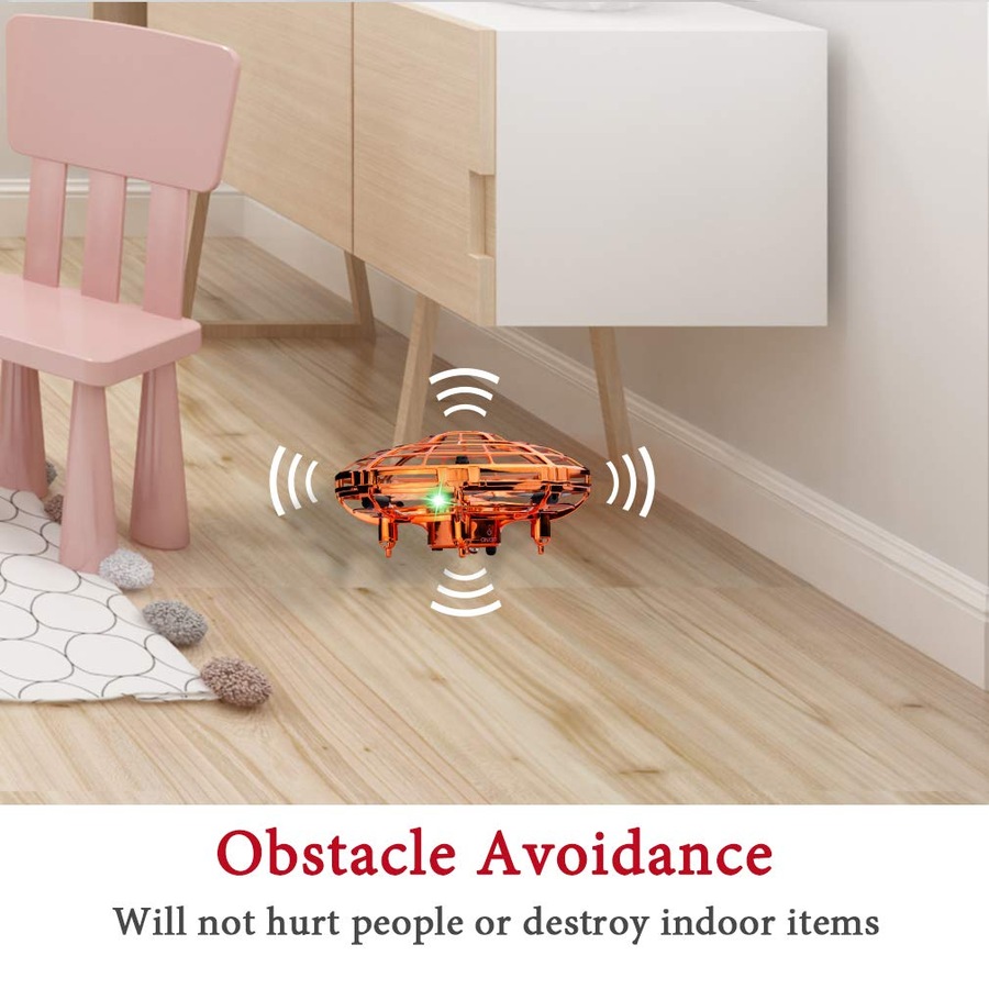 Catzon 2Packs Flying Toy Drones Hand Operated Mini Drone Helicopter Toys for Boys and Girls Red