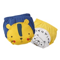 Catzon 2Pcs Baby Cotton Training Pants Toddler Potty Underwear for Baby 6M-15M-Blue+Yellow