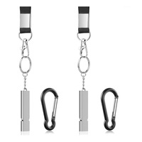 Catzon 2Pcs Outdoor Survival Whistles With Carabiner And Lanyard