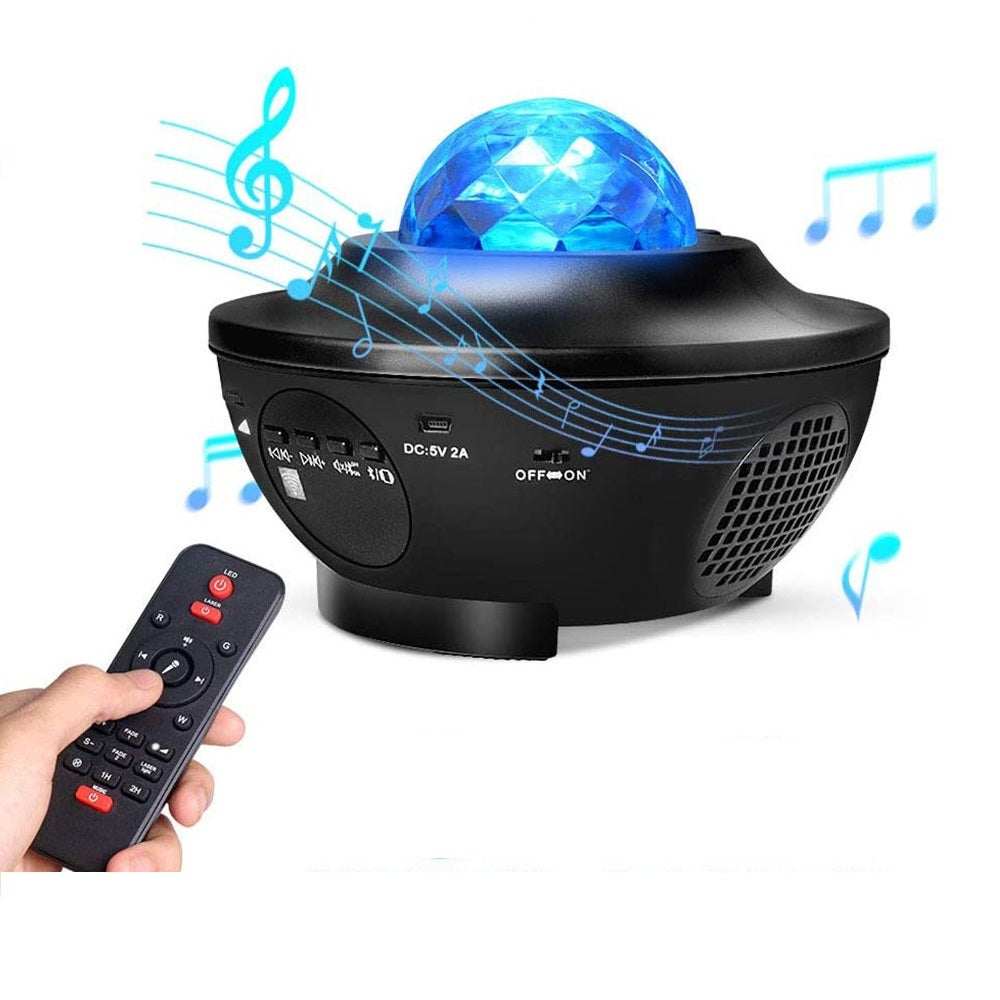 Catzon 3 in 1 Galaxy Projector with LED Nebula Cloud/Moving Ocean Wave Night Light for Kid Baby, Built-in Music Speaker Voice Control