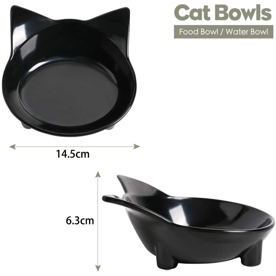 Catzon 3 Packs Cat Food Bowl Non Slip Pet Food Bowls Cat Feeding Wide Bowls to Stress Relief of Whisker Fatigue-001