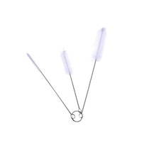 Catzon 3 Pcs Aquarium Hose Cleaning Brushes Kits For Multiple Size Straws-White