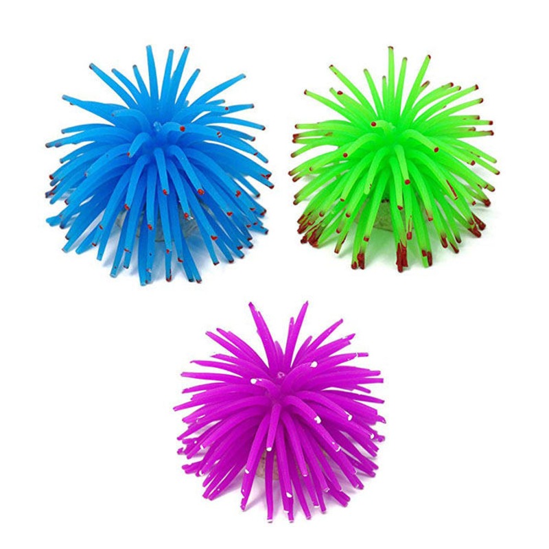 Silicone Sea Anemone Artificial Coral Decoration For Aquarium Fish Tank – Colorful