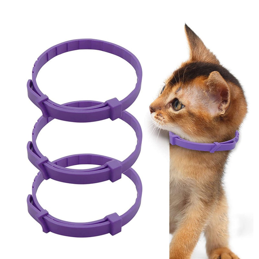 Catzon 3 Pcs Calming Collar for Cats Adjustable for Relieve Anxiety Stress