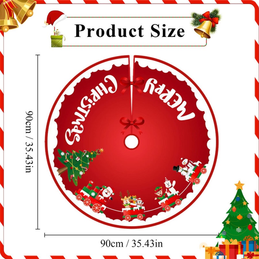 Catzon 35 Inch Christmas Tree Skirt Indoor Outdoor Xmas Tree Ornaments-05