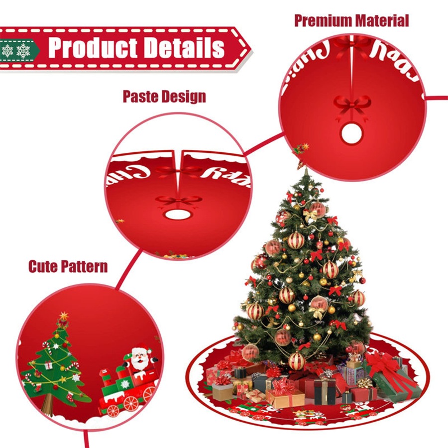 Catzon 35 Inch Christmas Tree Skirt Indoor Outdoor Xmas Tree Ornaments-05