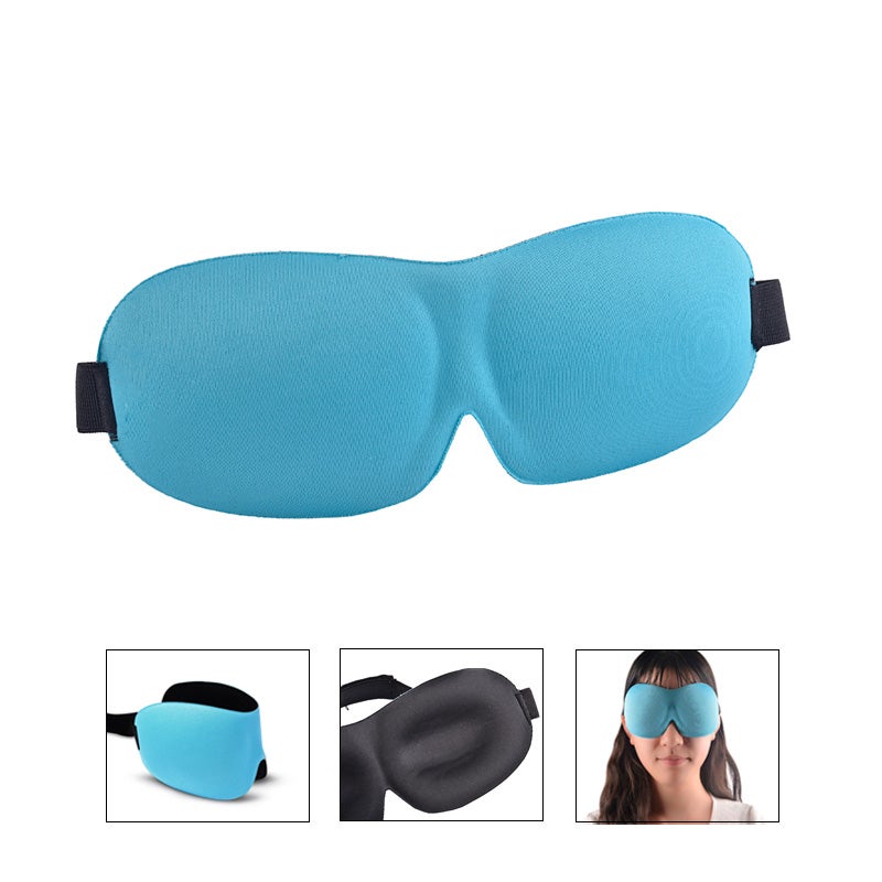 Catzon 3D Fast Sleeping Blindfold Elastic Cloth Material Concave Molded Eye Mask-Blue