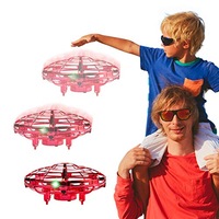 Catzon 3Packs Flying Toy Drones Hand Operated Mini Drone Helicopter Toys for Boys and Girls Red
