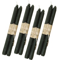 Catzon 4 Pairs Pure Beeswax Candles Smokeless Dripless Wax Candles for Home Gift Ideas Ornament-DarkGreen