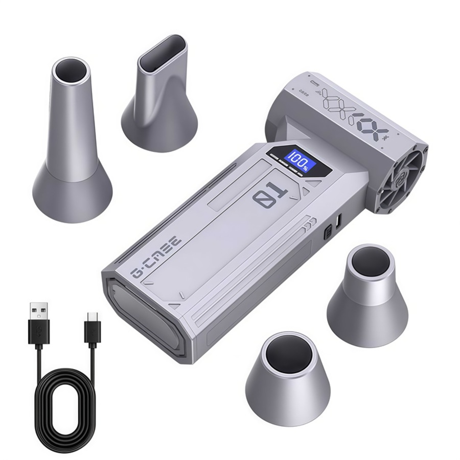 Catzon 4 Speeds Compressed Air Duster 120000RPM Mini Turbo Violent Fan-Silver