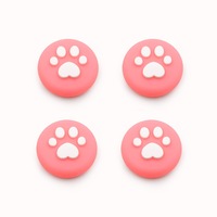 Catzon 4Pcs Cute Cat Paw Claw Thumb Stick Grip Cap Joystick Cover For Nintend Switch or Switch Lite Console-Pink