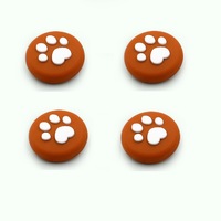 Catzon 4Pcs Cute Cat Paw Claw Thumb Stick Grip Cap Joystick Cover For Nintend Switch or Switch Lite Console-Wine Red