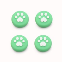 Catzon 4Pcs Cute Cat Paw Claw Thumb Stick Grip Cap Joystick Cover For Nintend Switch or Switch Lite Console-Green
