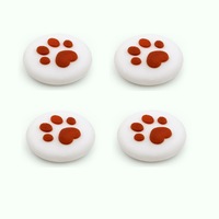 Catzon 4Pcs Cute Cat Paw Claw Thumb Stick Grip Cap Joystick Cover For Nintend Switch or Switch Lite Console-White&Wine Red