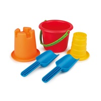 Catzon 5 in 1 Beach Toy Set for Kids With 3 Bucket and 2 Shovels